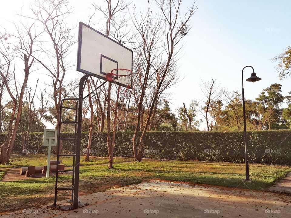 basketball hoop at the public park.