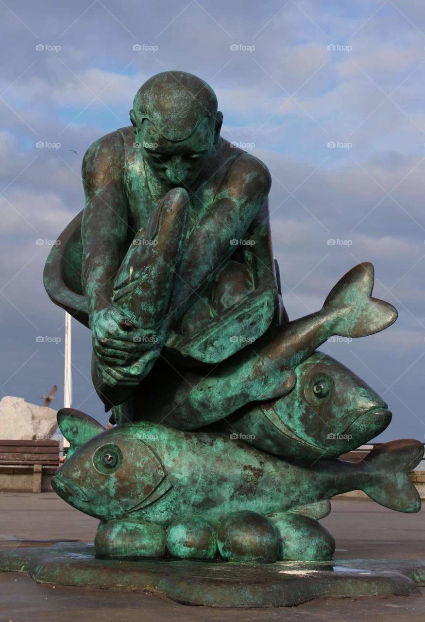 public merman sculpture Deal Kent
