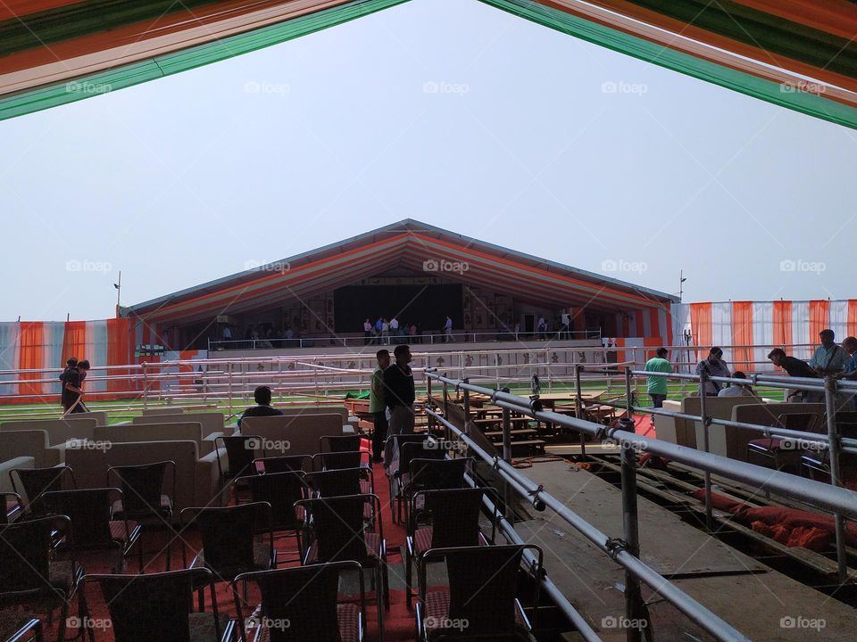 big tent ready for meeting