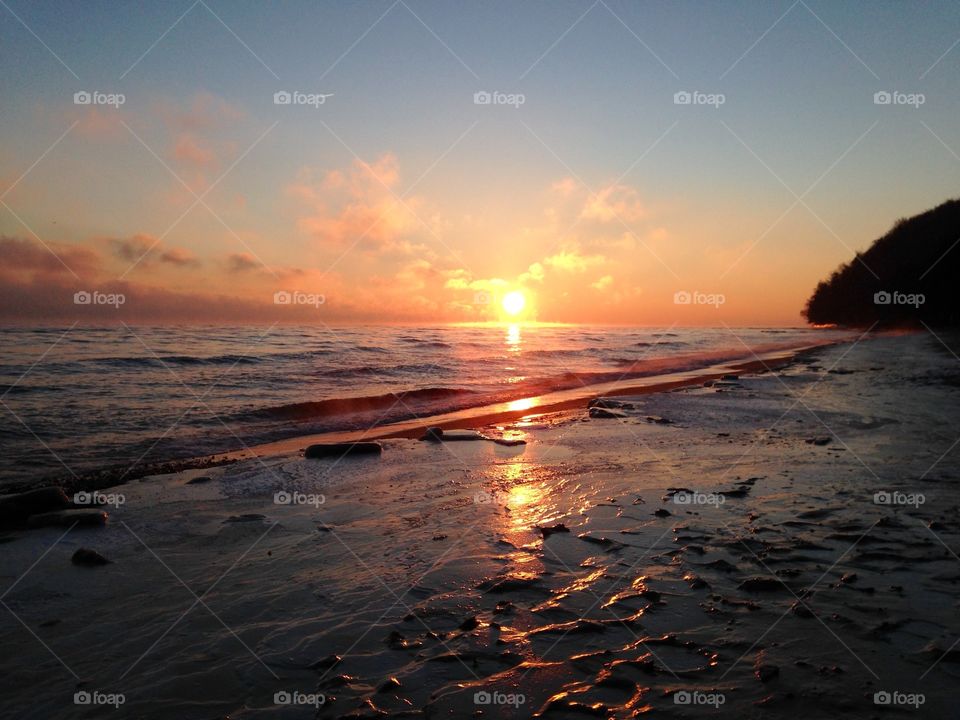 Frozen beach at the Baltic Sea coast 