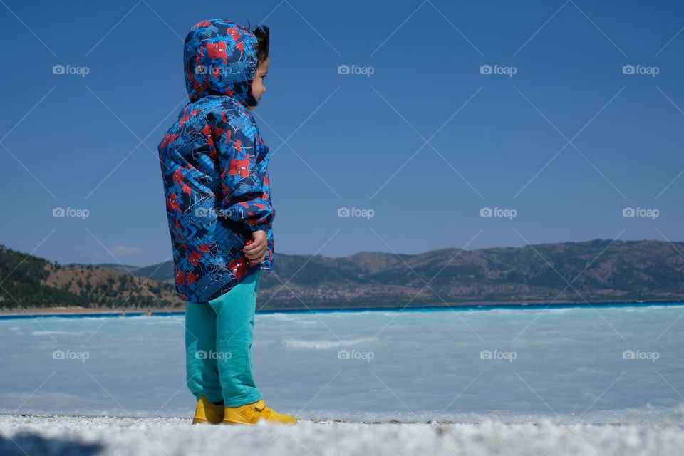 Watching the beach in cold weather