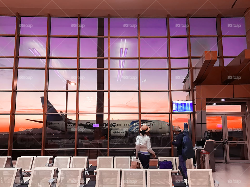 Purple Sunrise at the airport 