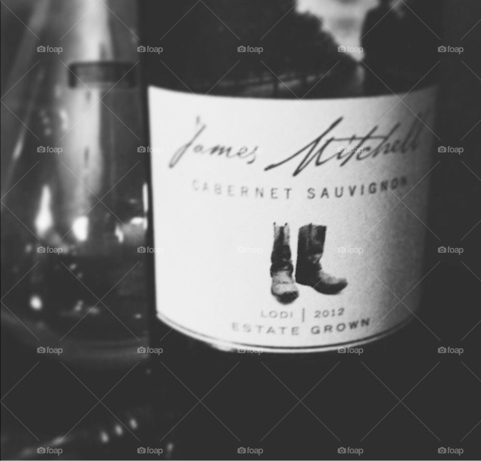 A little James Mitchell Cabernet. Not only do I love wine but I love cool wine bottles