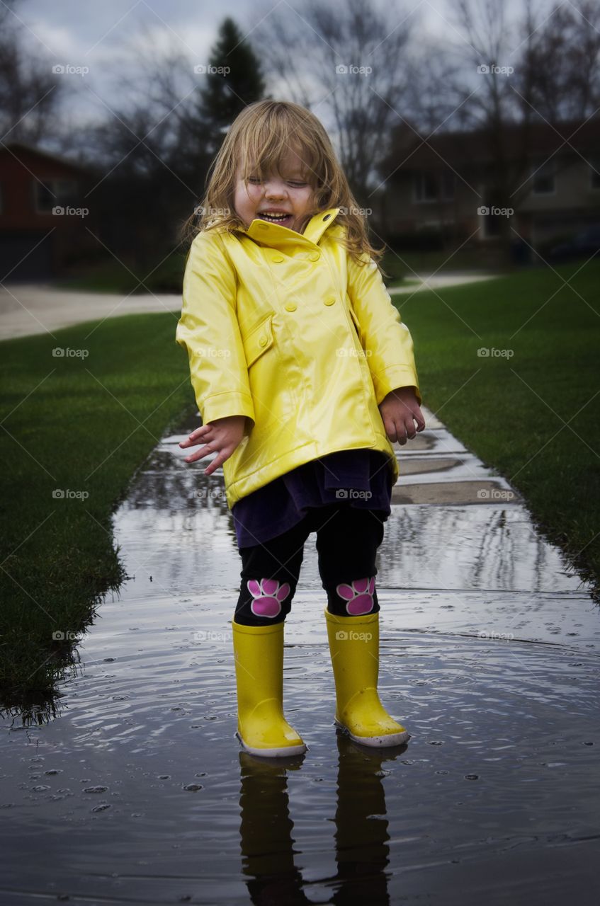 Playing in puddles 