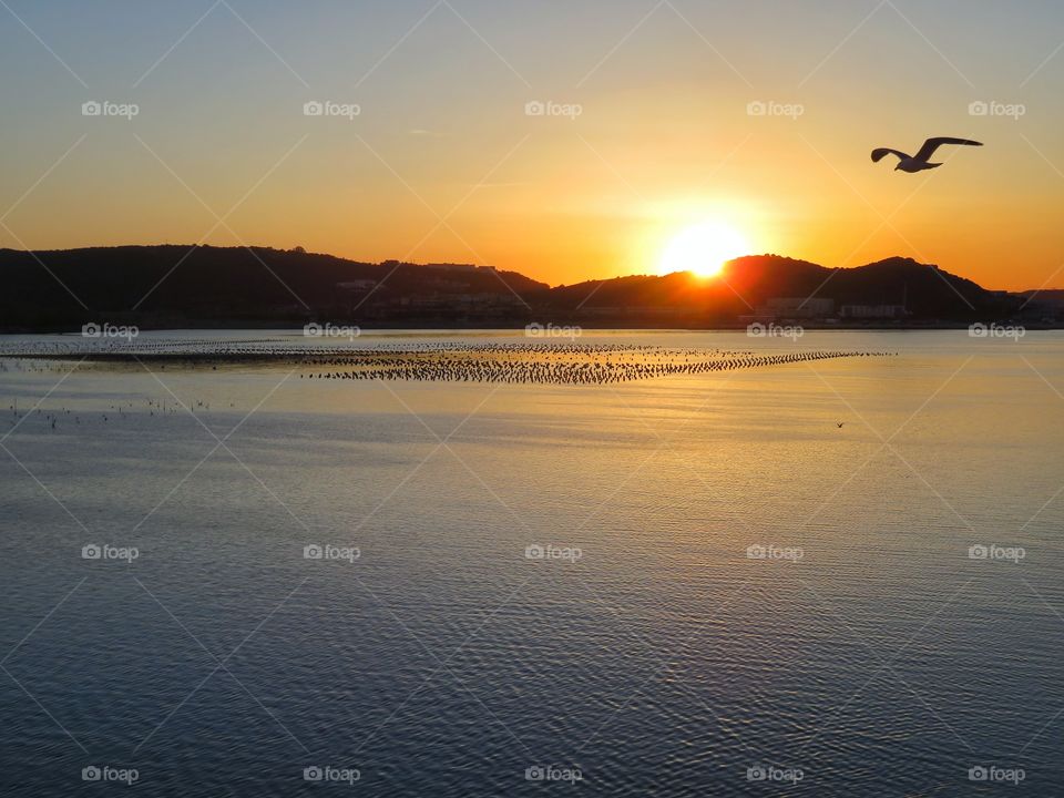 sunrise, first rays of the dawn  - Sardinia, Italy