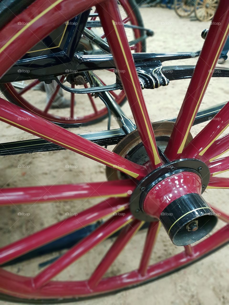 wooden carriage wheel