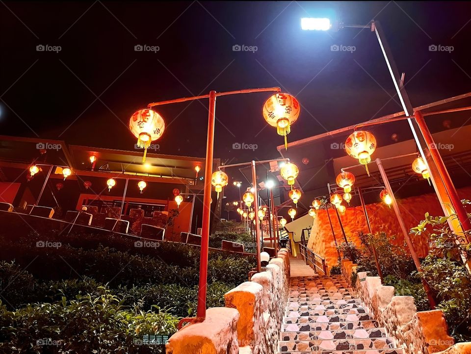 china old lanture with stair