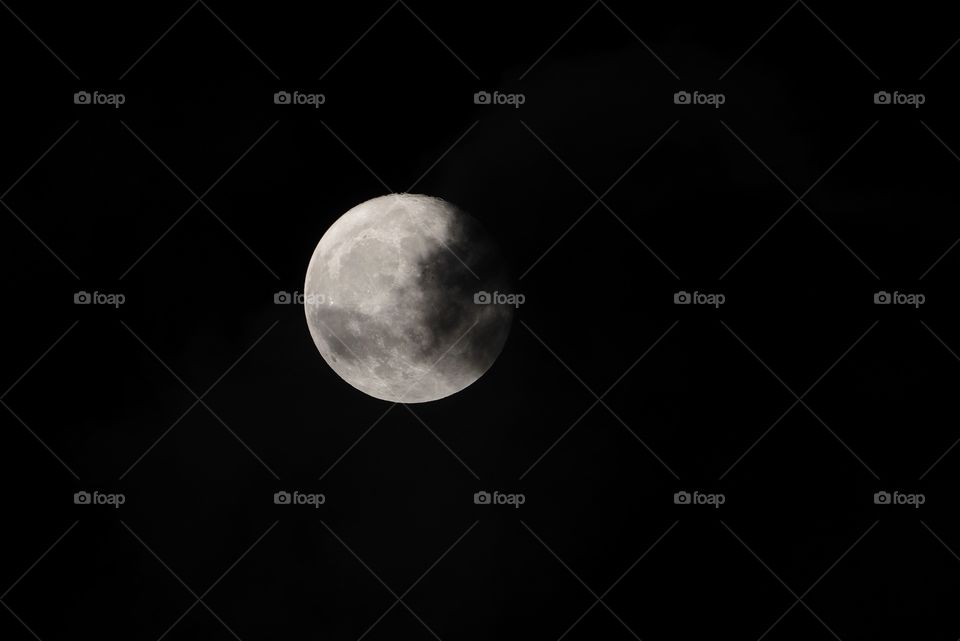 Full moon on a cloudy night