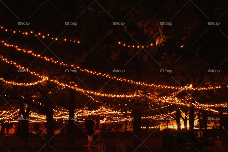 lightbulbs at evening in Hungary