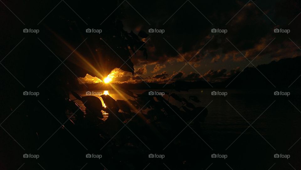 Sunrise over the island