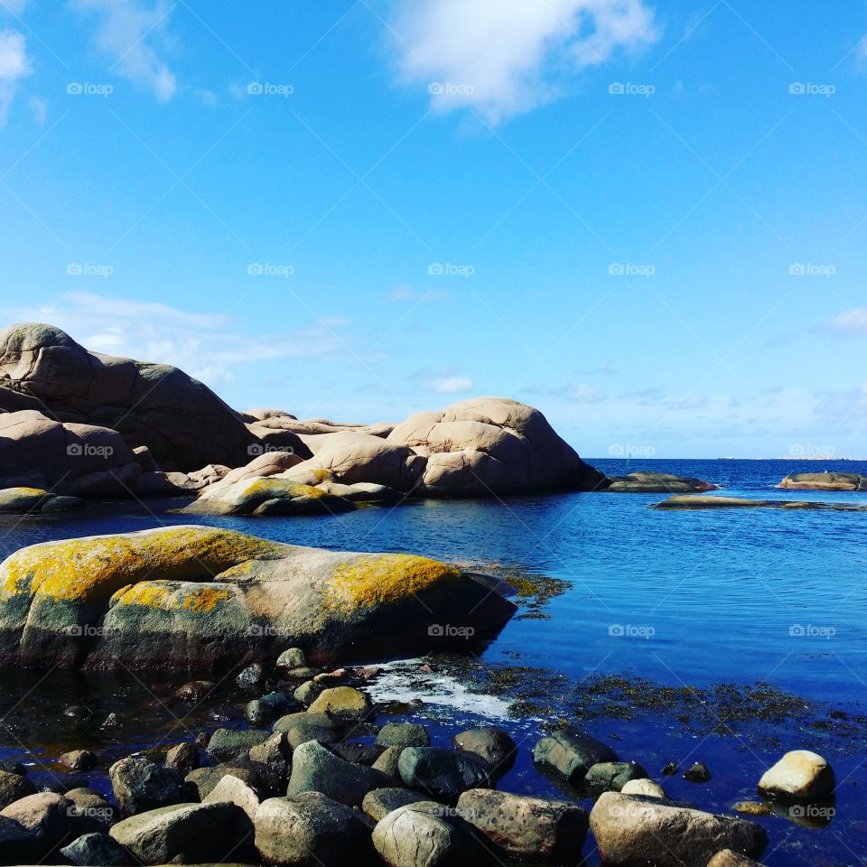 View of rocks in sea