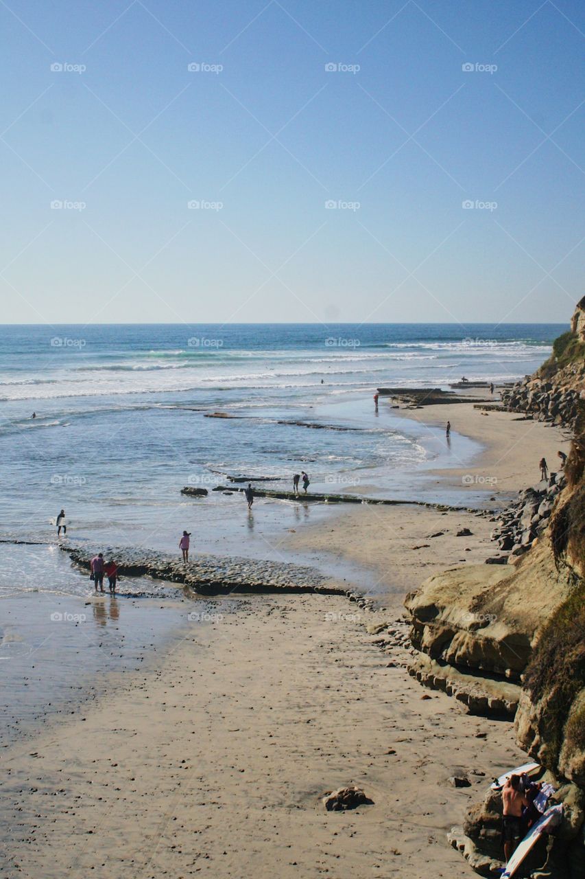 People and the low tide