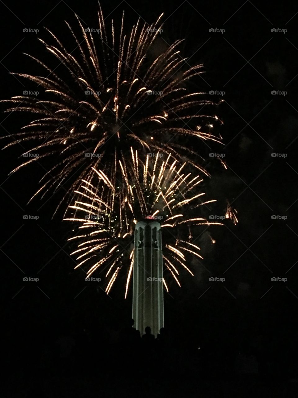 Fireworks over Liberty Memorial 