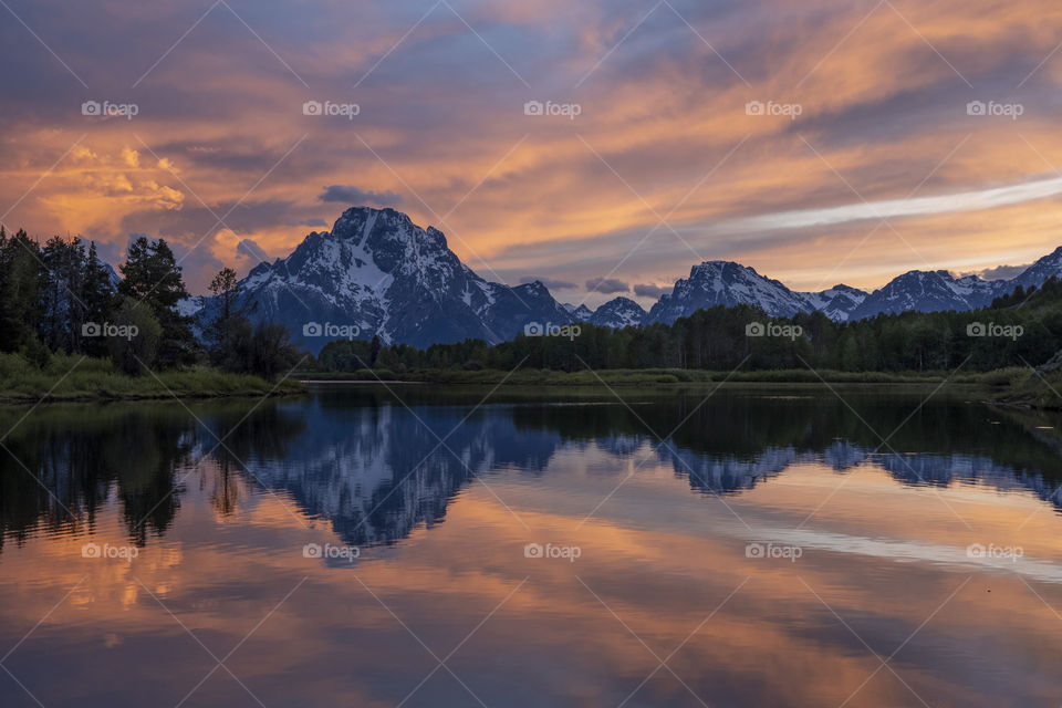 Sunset at Mt Moran 