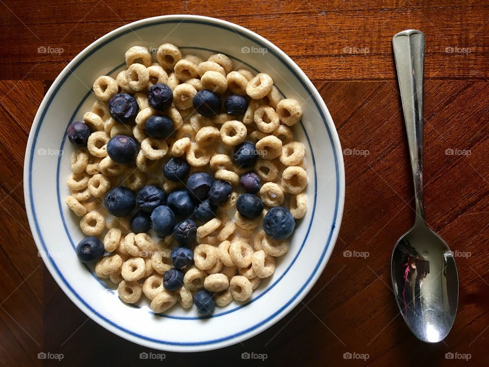 Fresh Blueberries and Cereal