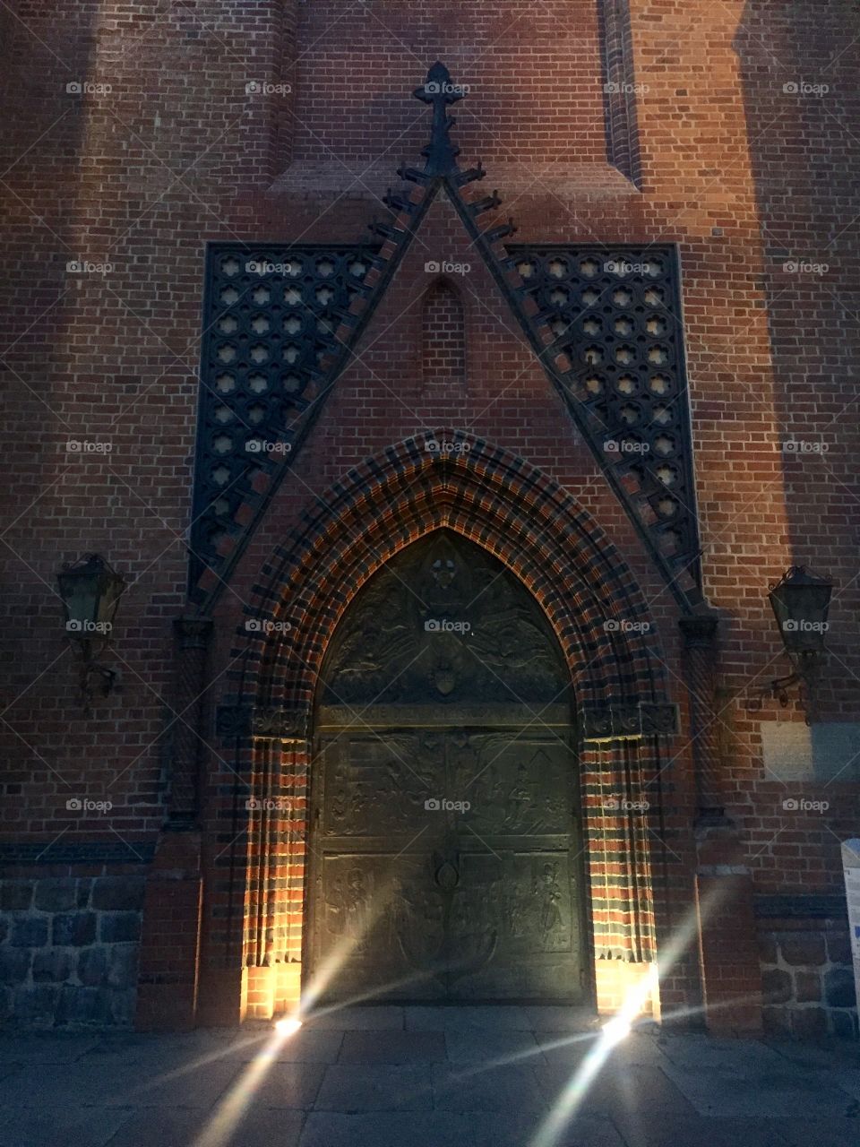 Entrance door to a Roman Catholic church