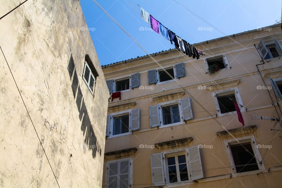 Shadows and windows. Spotted in Corfu, Greece