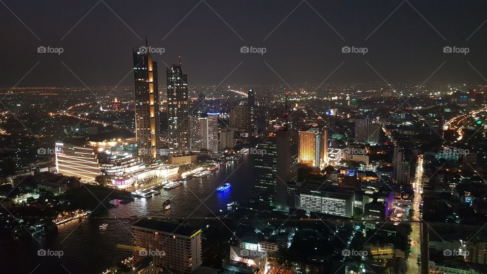 bangkok downtown during nighttime