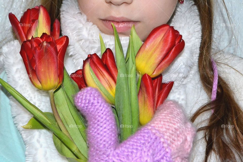 Spring bouquet in hands