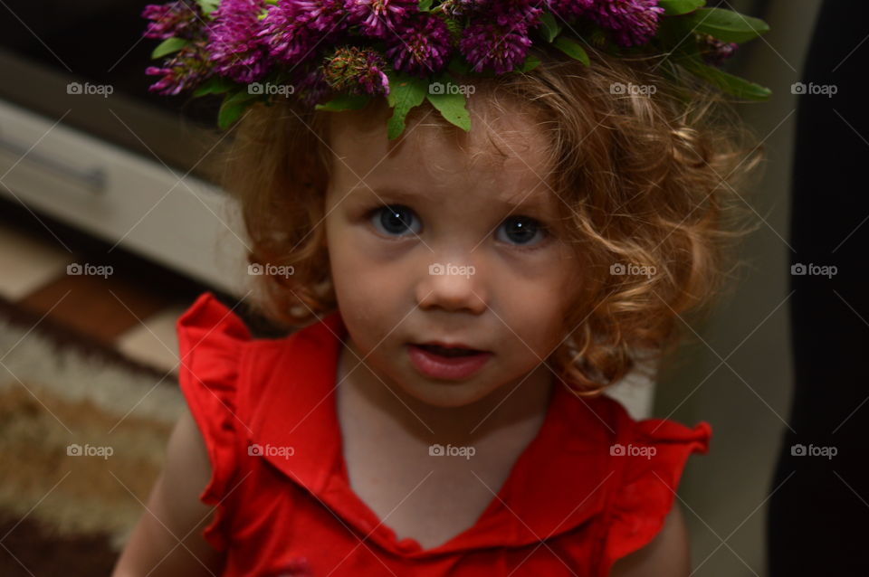 Sweet girl with flower crown