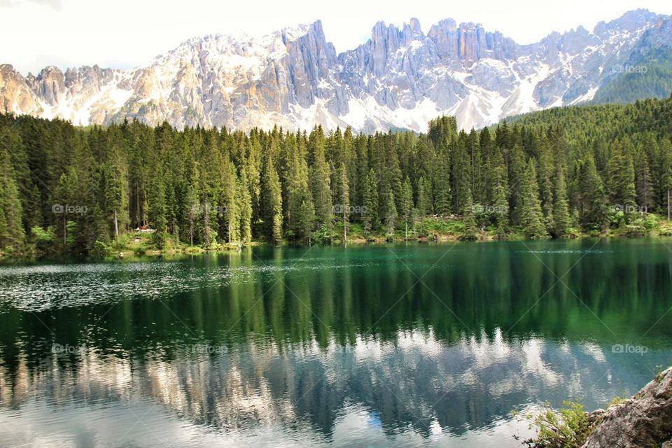 View of Latemar mountain range