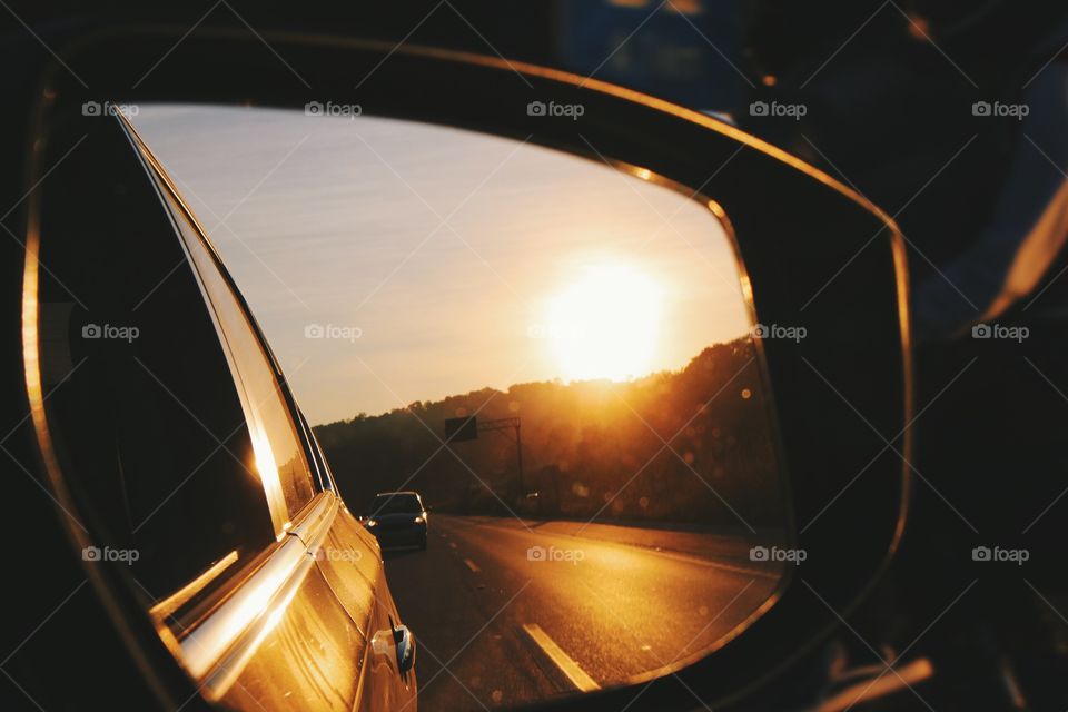 traveling the road I saw a beautiful sunset