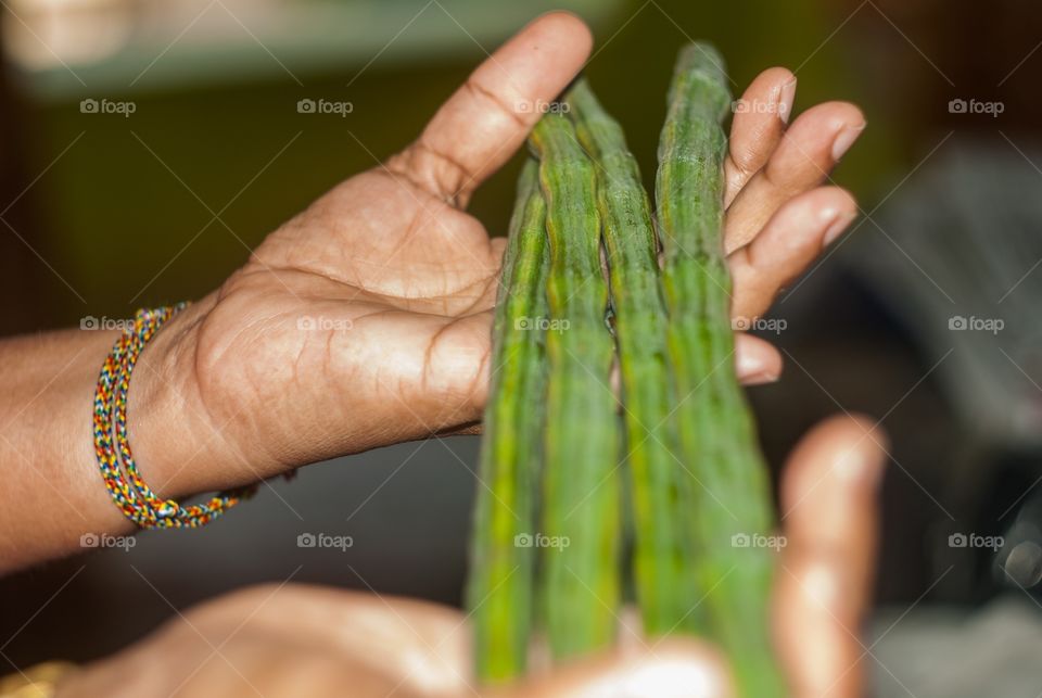 holding food 