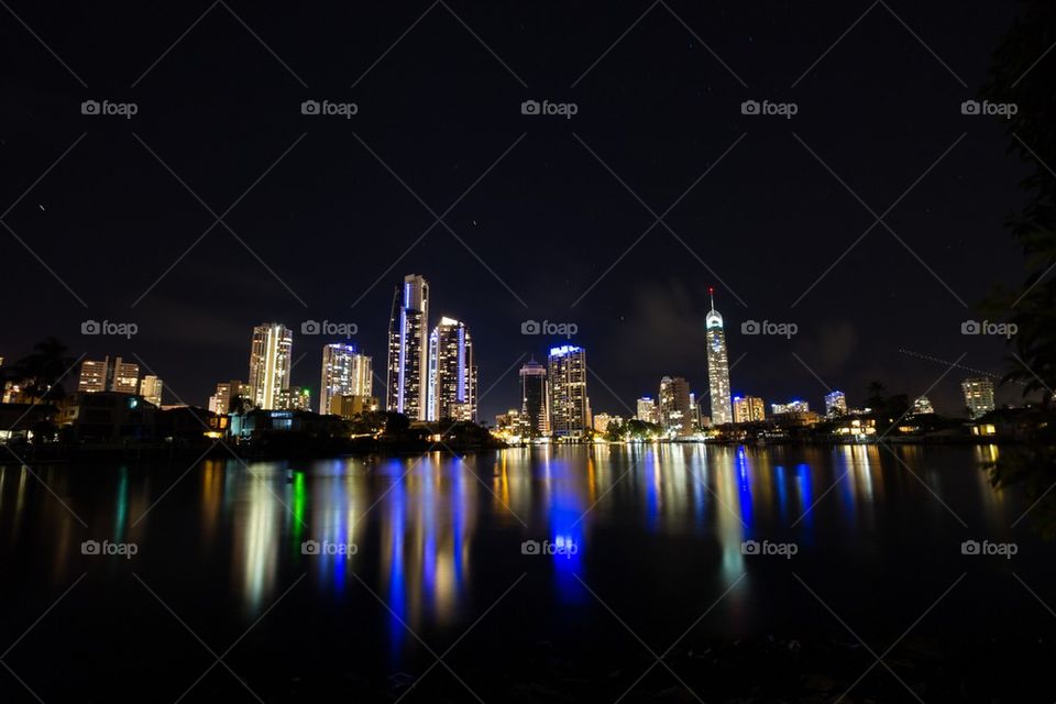 Skyscrapers Night Scenery