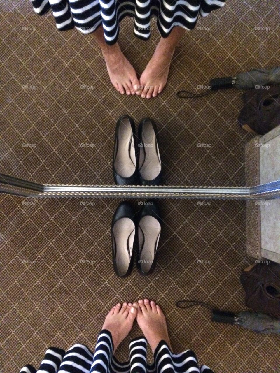 Dressy shoe selfie combo reflection. Taken August 2016.