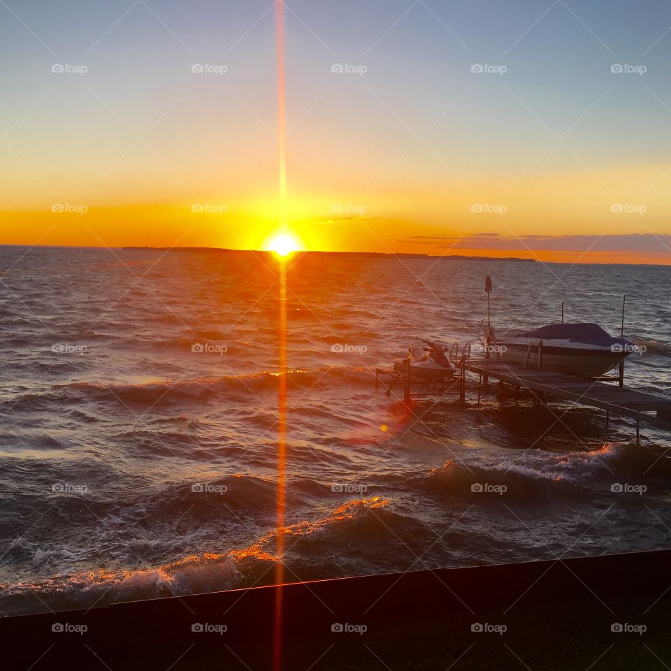 Beautiful sunset at Lake Simcoe, Ontario