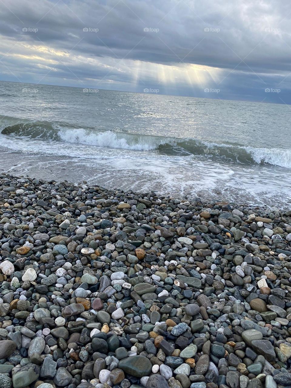 beautiful landscape of sea waves on the black sea