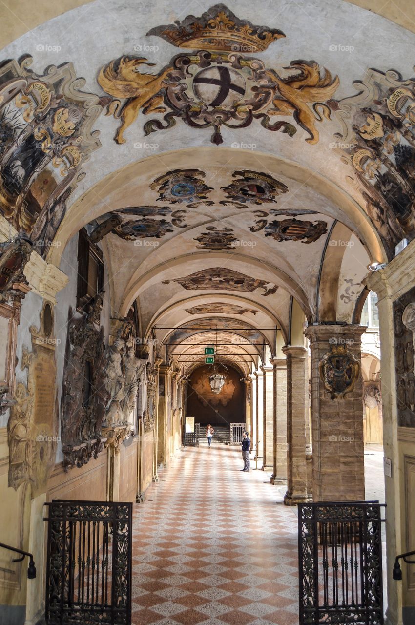 Archiginnasio de Bolonia. Palacio del Archiginnasio de Bolonia (Bologna - Italy)