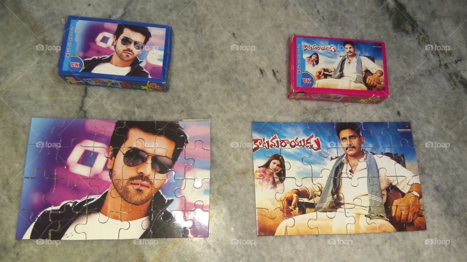 children's Playing card's settings puzzles