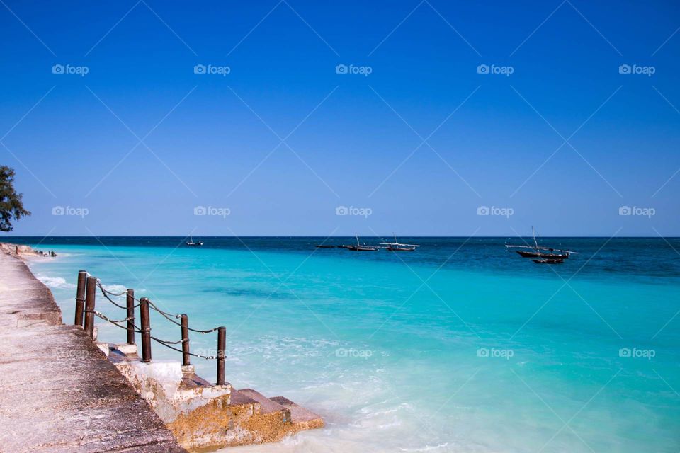 Zanzibar blue shore