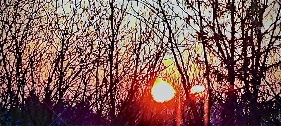 The natural World can sometimes play tricks on the human perception such as is the case here in this photograph taken early in the morning in „Bavaria“, Germany. The star that is our sun appears double through the window. 2023. Hypnotic Productions