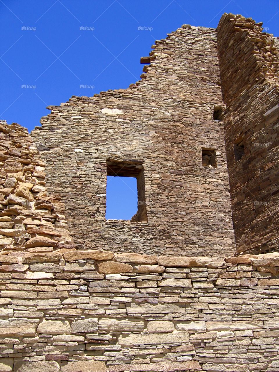 Window in the ruins at Chaco Culture National Historical Park, New Mexico