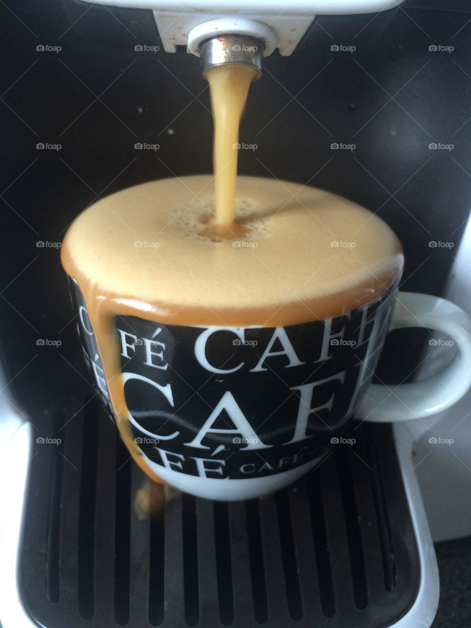 Pouring Espresso coffee 