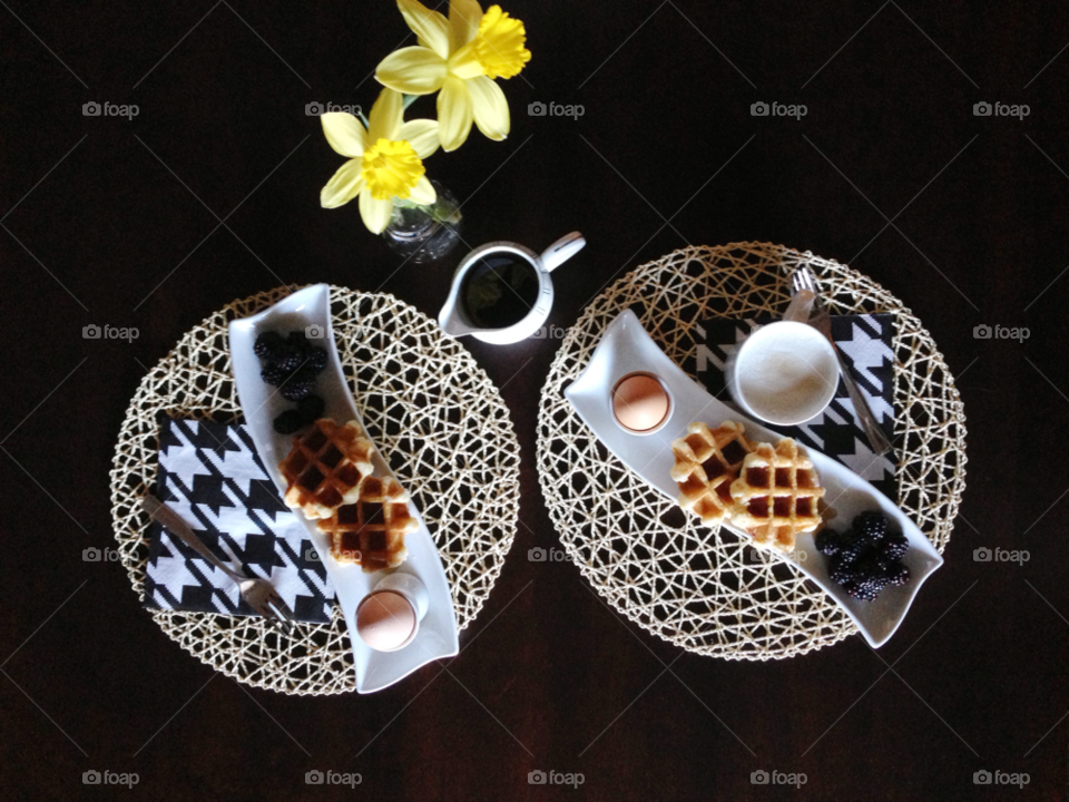 coffee daffodil breakfast egg by irinabond