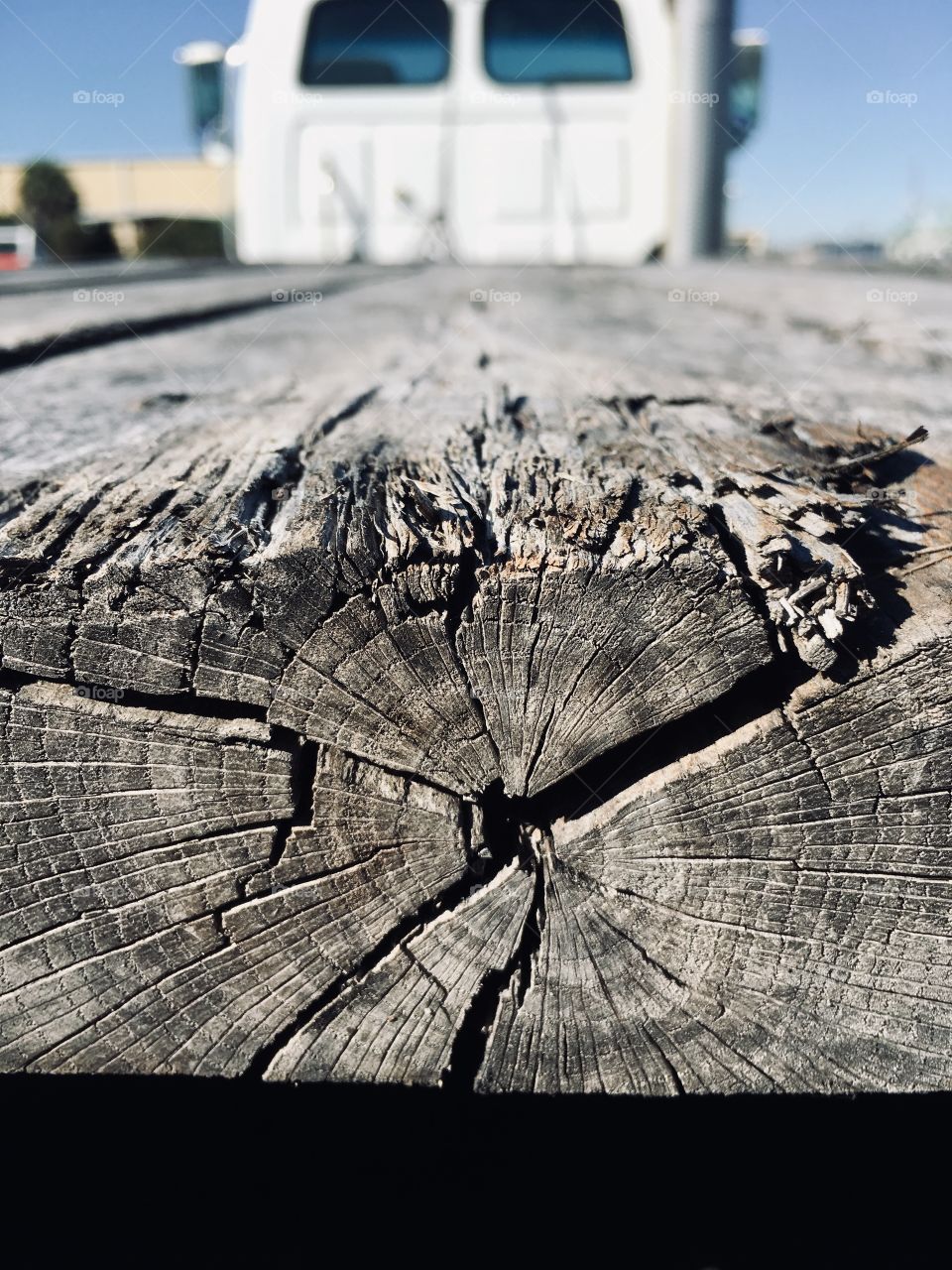 Close up of wood on a trailer 