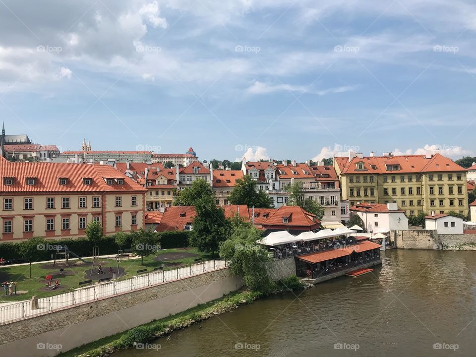 red roofs of houses in the Czech Republic