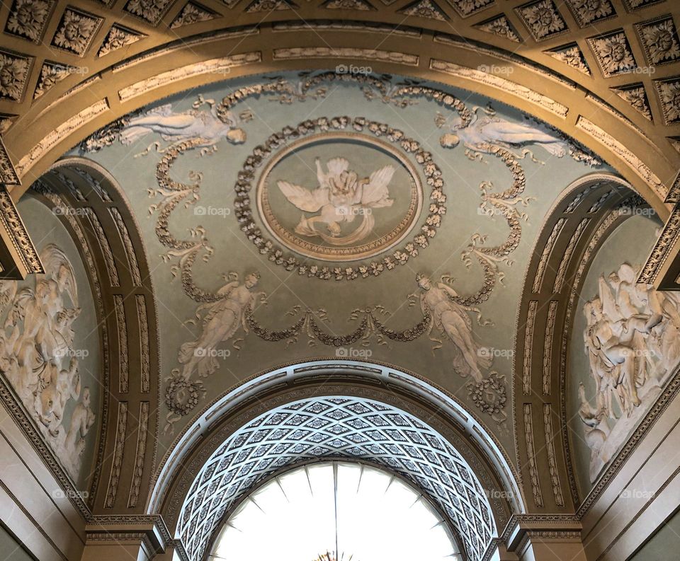 Architecture beautiful ceiling circle museum Florence Italy