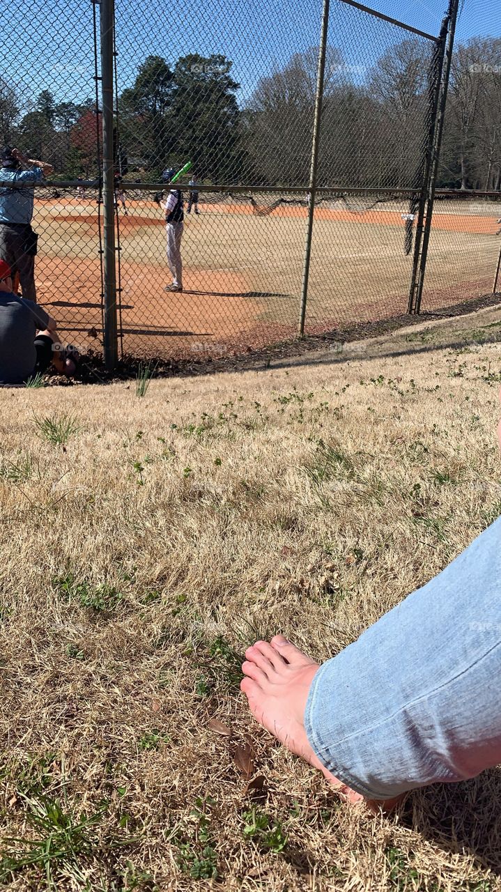 Baseball game in the summer