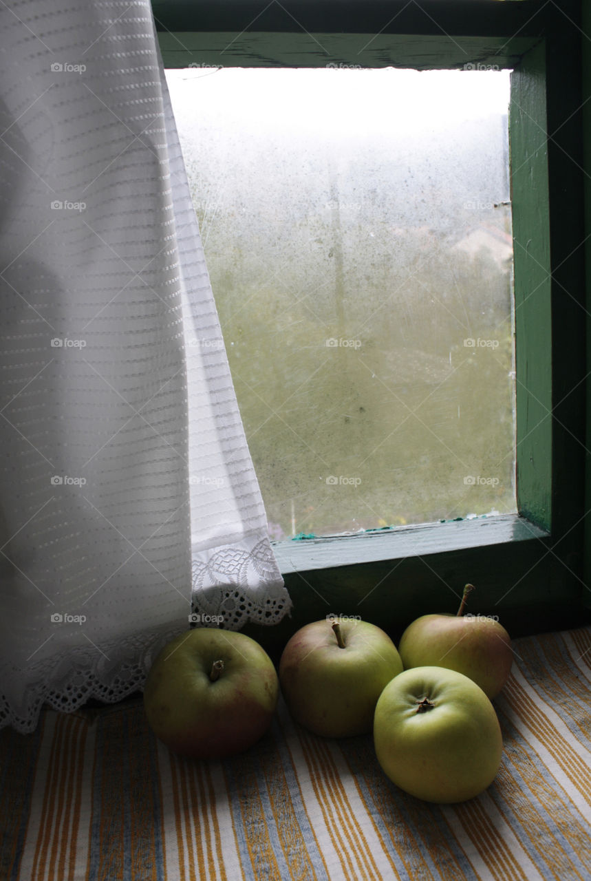 Apples on the window