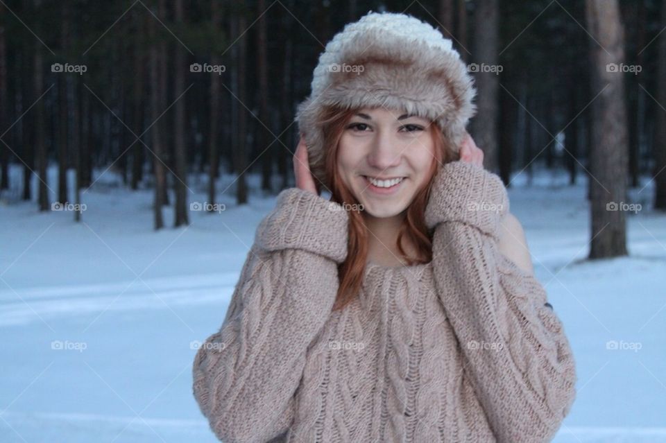 winter people red smile by mariyasakharova