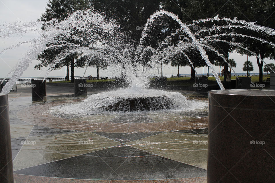 Fountain at waterfront park