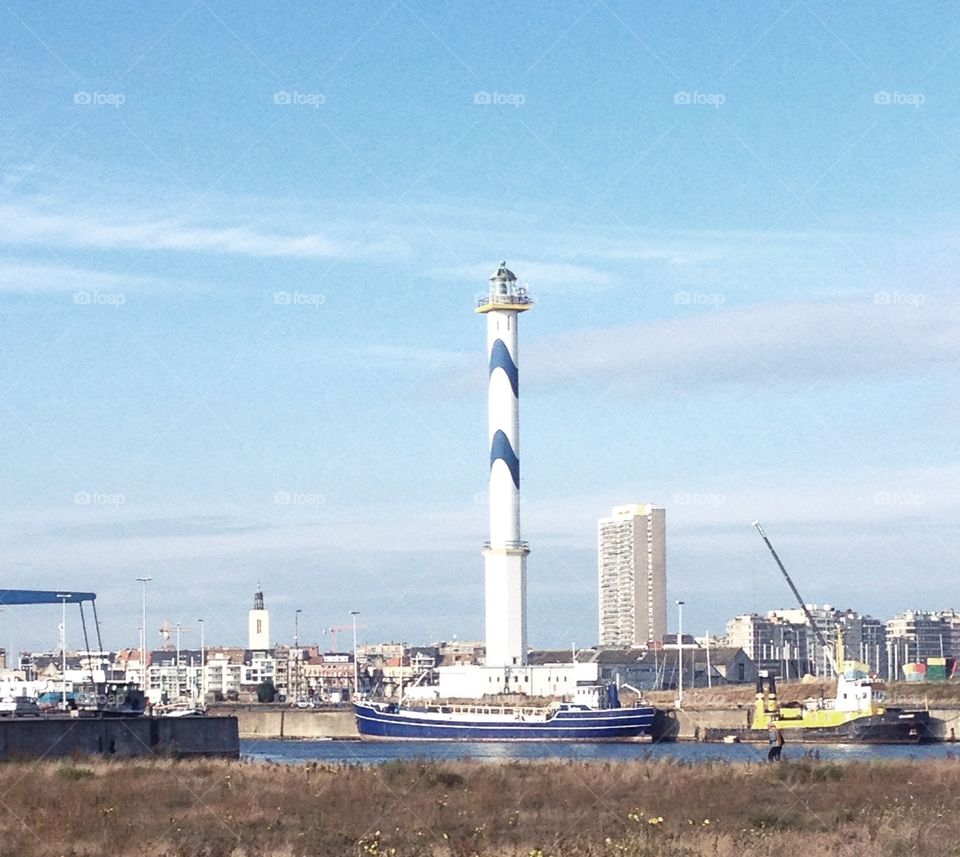 View in Oostende harbor 