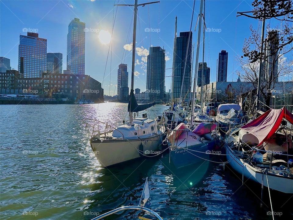 This is the very lovely “Newtown Creek” by the “Pulaski Bridge” in LIC, Queens seen from “Salvation”, the “28 ft 1969 Luhrs” cabin cruiser that I and my longtime partner “Timothy Trespas” call home. 2024. Hypnotic Productions