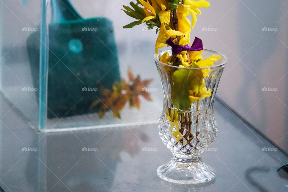 Yellow floweres in a vase