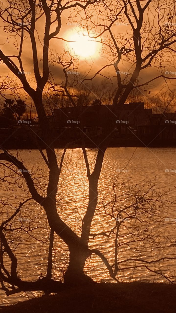 Overcast Evening. Sun trying to get light through the Thick Clouds. Provided Great Evening Colors. 