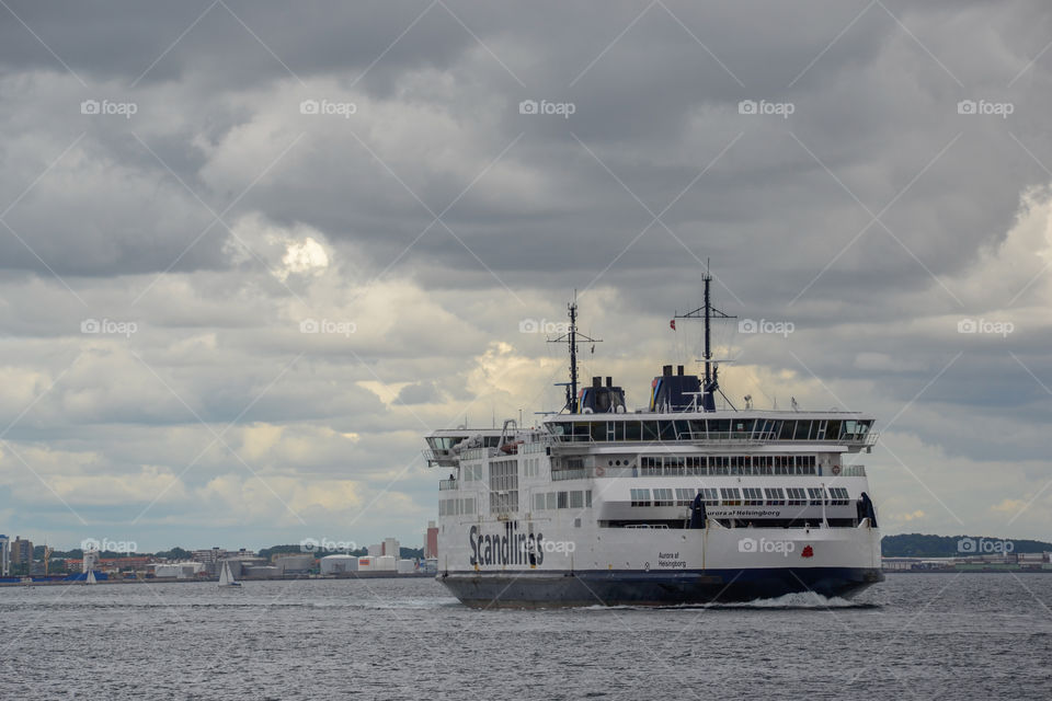 Ferry from Scandlines trafficing Helsingborg Sweden to Helsingör Denmark.